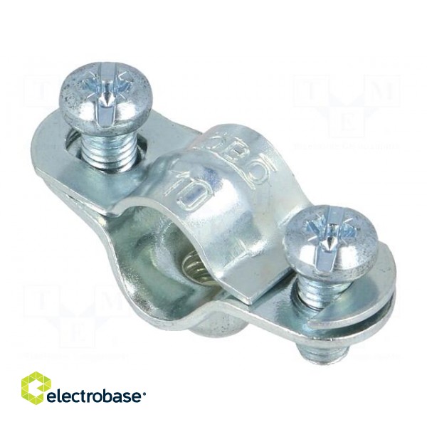 T-bolt clamp | W: 36mm | Clamping: 9÷10mm | steel | Plating: zinc image 1