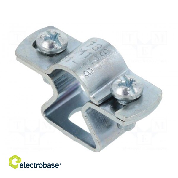 T-bolt clamp | W: 41mm | Clamping: 12÷14mm | steel | Plating: zinc image 1