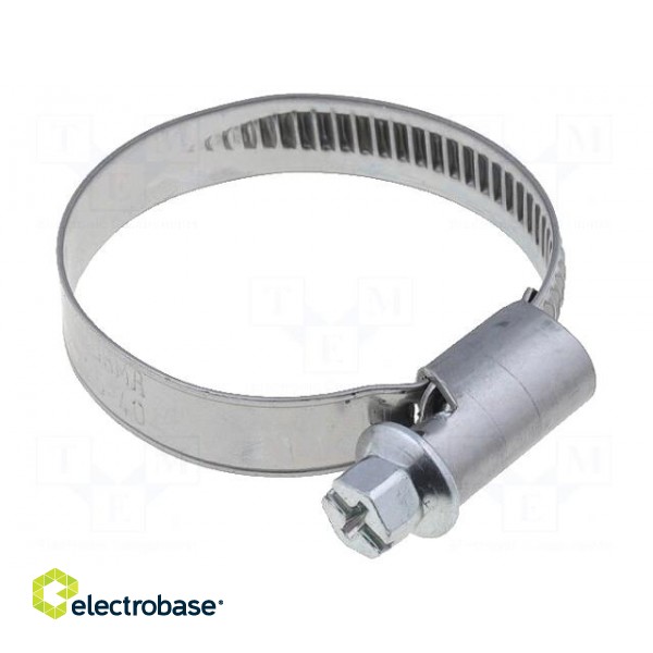 Worm gear clamp | 25÷40mm | steel | Plating: zinc