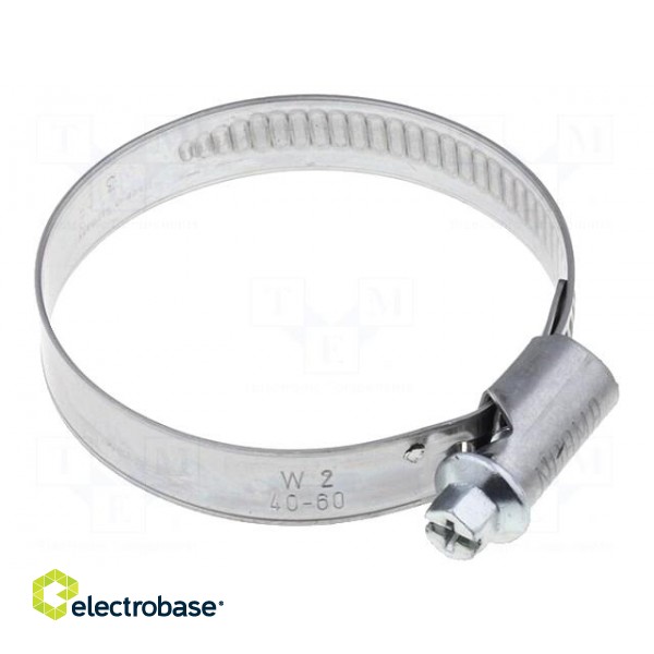 Worm gear clamp | 40÷60mm | steel | Plating: zinc