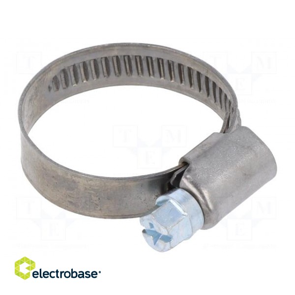 Worm gear clamp | W: 12mm | Clamping: 20÷32mm | DD | W2 | DIN 3017