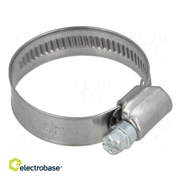 Worm gear clamp | W: 12mm | Clamping: 25÷40mm | DD | W2 | DIN 3017