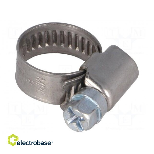 Worm gear clamp | W: 9mm | Clamping: 8÷16mm | chrome steel AISI 430