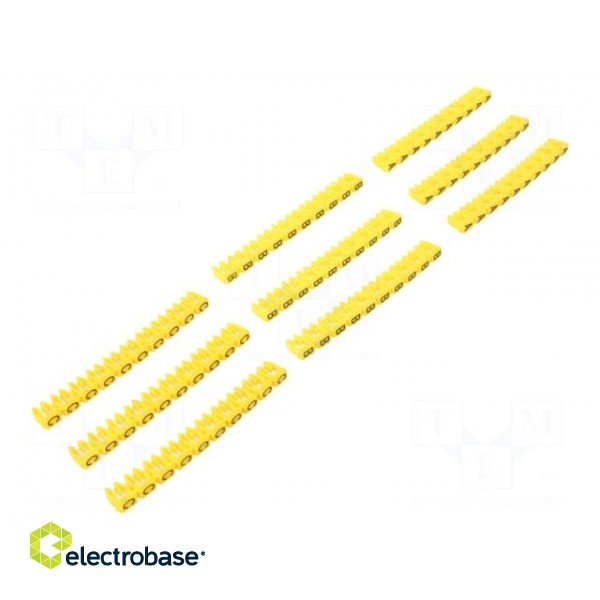 A kit of cable labels | Marking: A,B,C | 2.5mm | yellow | push-in
