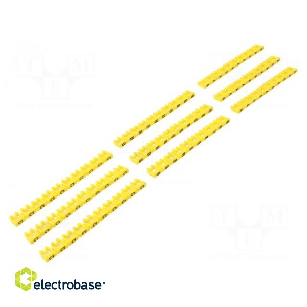 A kit of cable labels | Marking: A,B,C | 4mm | yellow | push-in