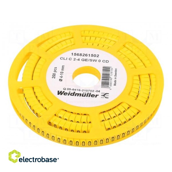 Markers | Marking: 0 | 4÷10mm | PVC | yellow | -30÷80°C | leaded | CLI C image 1