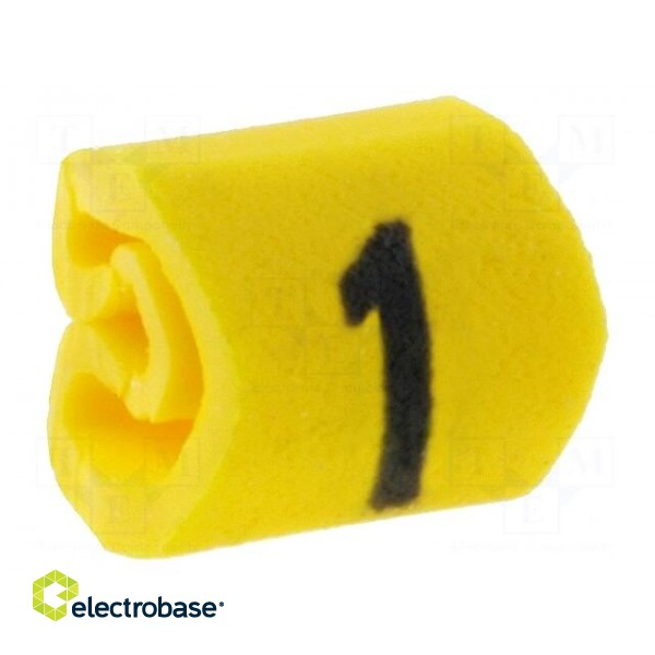 Markers for cables and wires | Label symbol: 1 | 1÷3mm | PVC | yellow