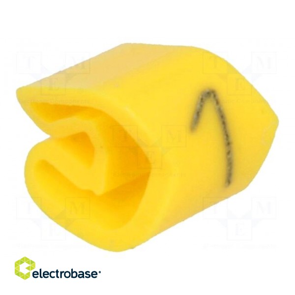 Markers for cables and wires | Label symbol: 1 | 3÷5mm | PVC | yellow