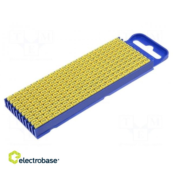 Markers for cables and wires | Label symbol: 2 | 2.8÷3.8mm | yellow