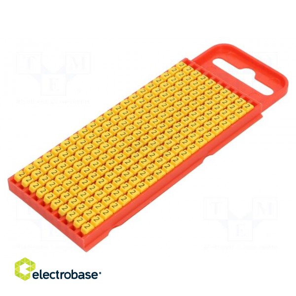 Markers for cables and wires | Label symbol: 2 | 2÷2.8mm | yellow