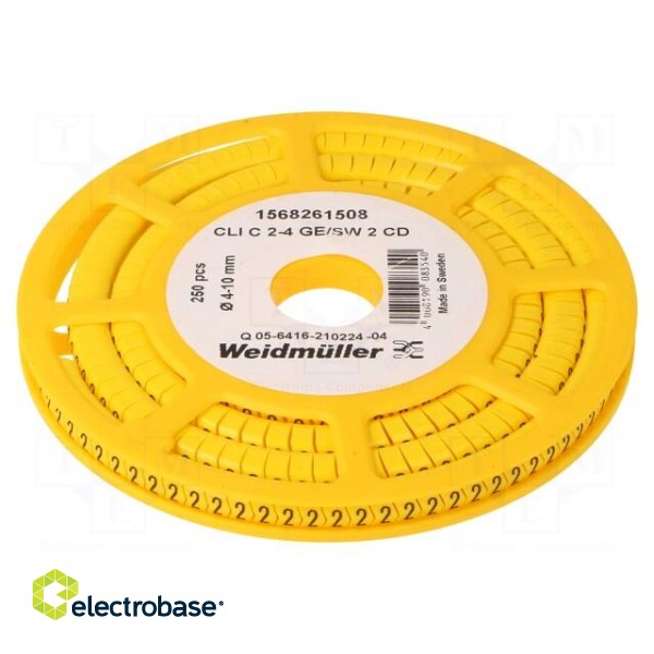 Markers | Marking: 2 | 4÷10mm | PVC | yellow | -30÷80°C | leaded | CLI C image 1