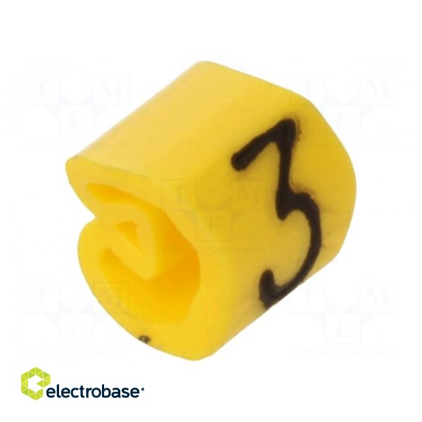 Markers | Marking: 3 | 1.3÷3mm | PVC | yellow | -30÷80°C | leaded | CLI C