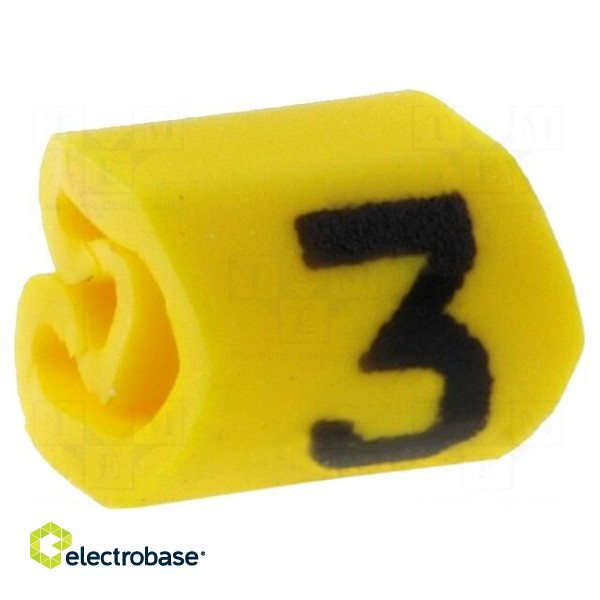 Markers | Marking: 3 | 1÷3mm | PVC | yellow | -65÷105°C | leaded | HGDC1-3