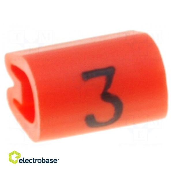 Markers for cables and wires | Label symbol: 3 | 7.9÷12.7mm | PVC