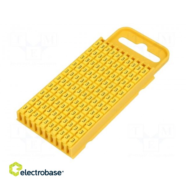 Markers for cables and wires | Label symbol: 3 | 4.3÷5.3mm | yellow