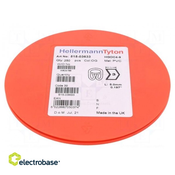 Markers | Marking: 3 | 4÷9mm | PVC | orange | -65÷105°C | leaded | HGDC4-9 paveikslėlis 1