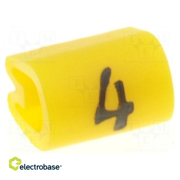 Markers | Marking: 4 | 3.8÷6.3mm | PVC | yellow | -45÷70°C | leaded