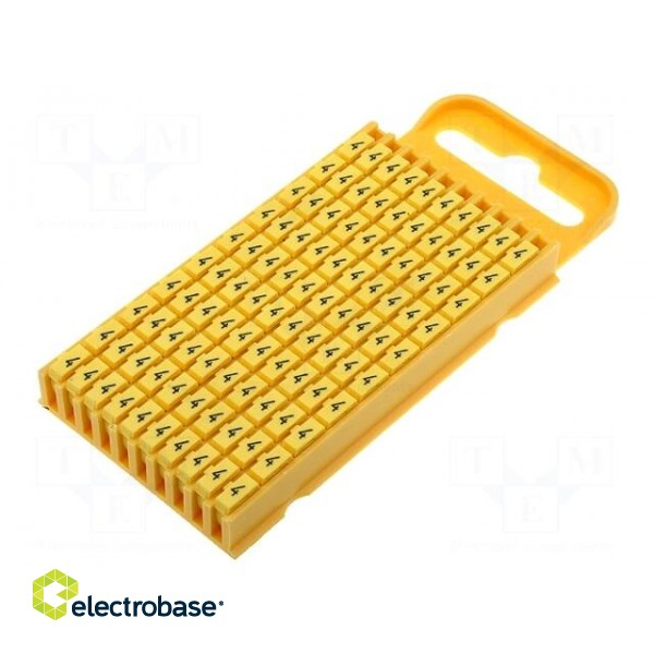 Markers for cables and wires | Label symbol: 4 | 4.3÷5.3mm | yellow