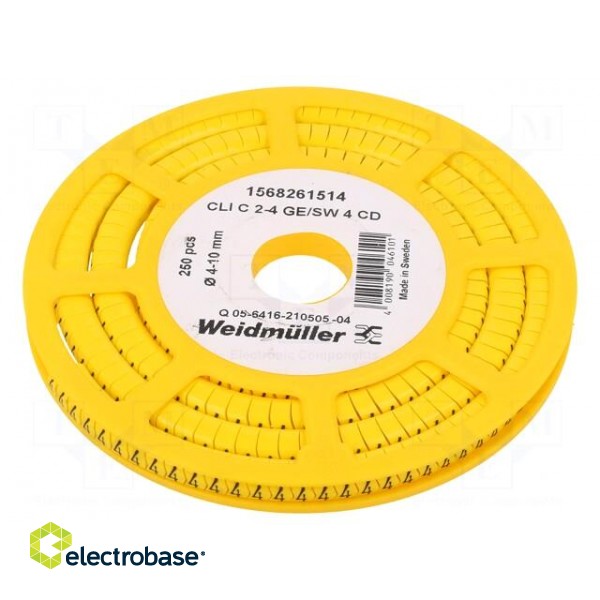 Markers | Marking: 4 | 4÷10mm | PVC | yellow | -30÷80°C | leaded | CLI C paveikslėlis 1