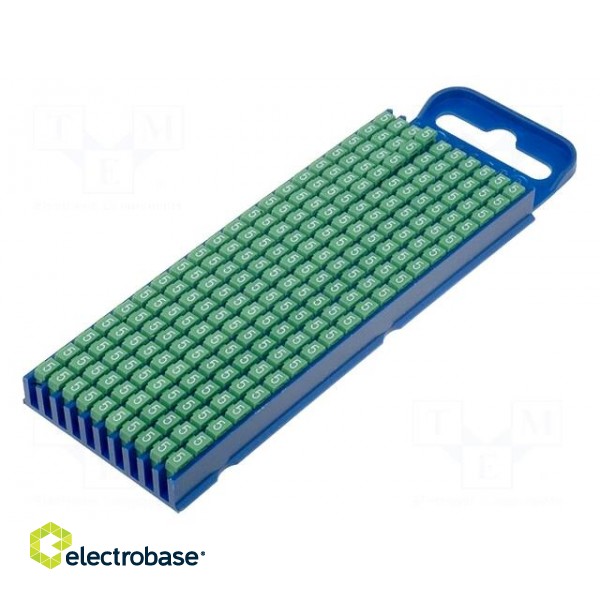 Markers for cables and wires | Label symbol: 5 | 2.8÷3.8mm | green