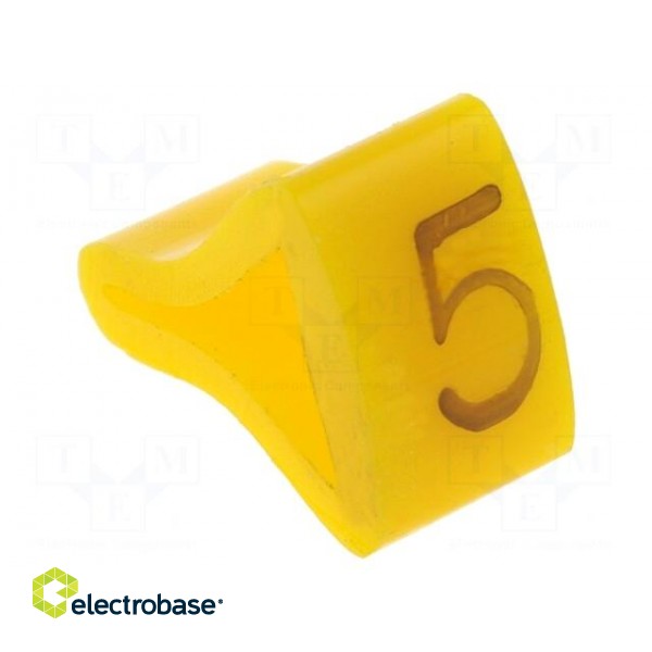 Markers for cables and wires | Label symbol: 5 | 3÷6.5mm | H: 9mm