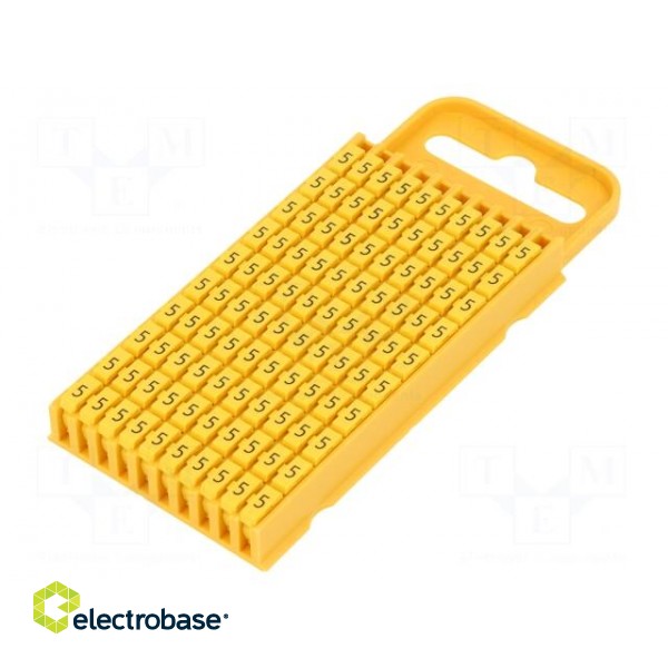 Markers for cables and wires | Label symbol: 5 | 4.3÷5.3mm | yellow