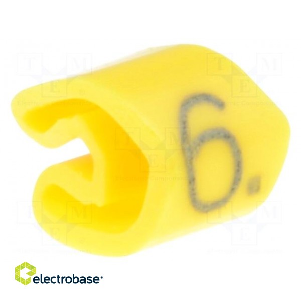 Markers for cables and wires | Label symbol: 6 | 3÷5mm | PVC | yellow