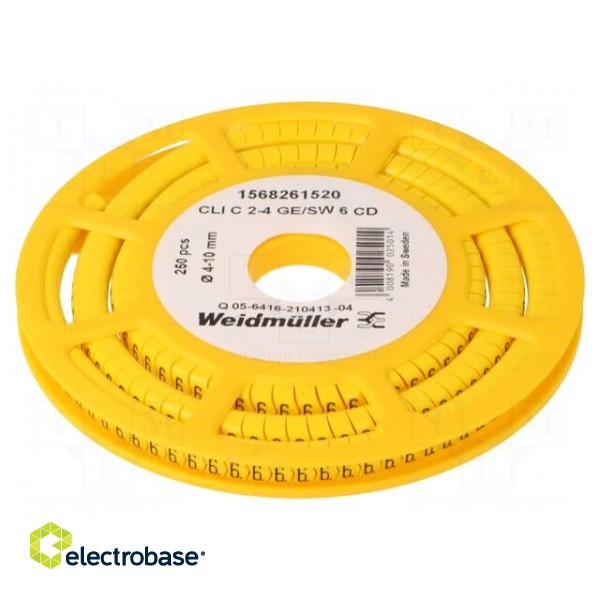 Markers | Marking: 6 | 4÷10mm | PVC | yellow | -30÷80°C | leaded | CLI C image 1