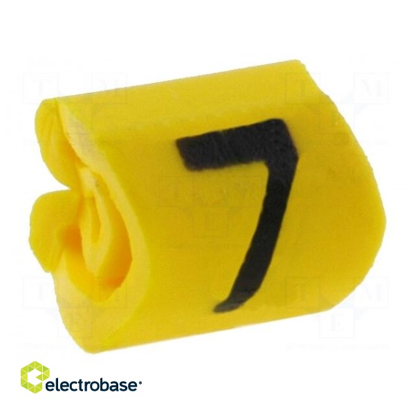 Markers for cables and wires | Label symbol: 7 | 1÷3mm | PVC | yellow