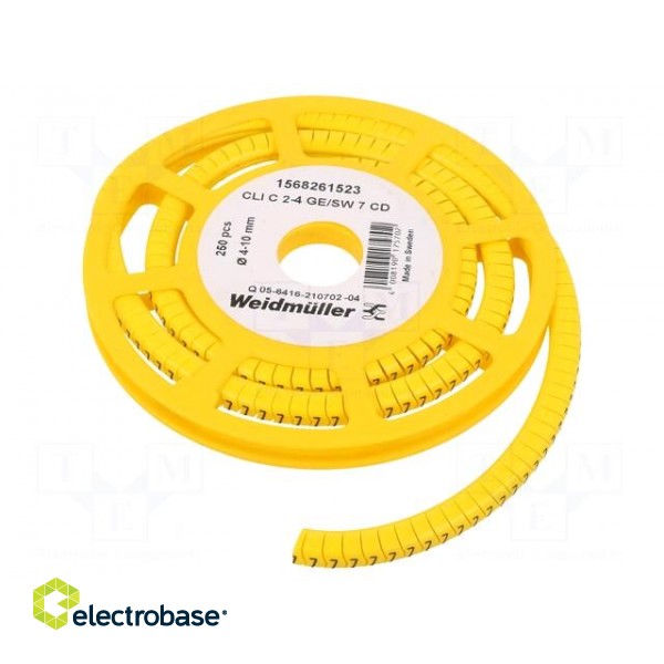 Markers | Marking: 7 | 4÷10mm | PVC | yellow | -30÷80°C | leaded | CLI C фото 2