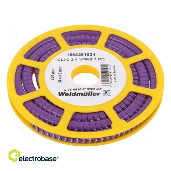 Markers | Marking: 7 | 4÷10mm | PVC | violet | -30÷80°C | leaded | CLI C image 1