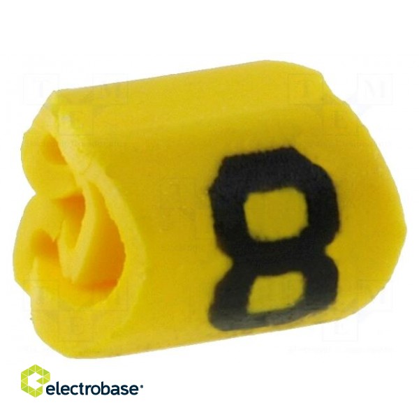 Markers for cables and wires | Label symbol: 8 | 1÷3mm | PVC | yellow