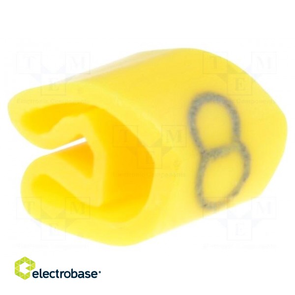 Markers for cables and wires | Label symbol: 8 | 3÷5mm | PVC | yellow