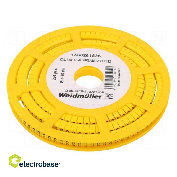 Markers | Marking: 8 | 4÷10mm | PVC | yellow | -30÷80°C | leaded | CLI C paveikslėlis 1