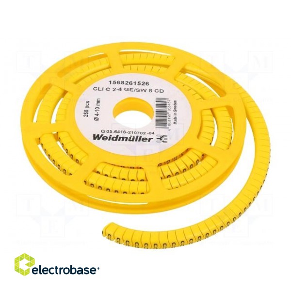 Markers | Marking: 8 | 4÷10mm | PVC | yellow | -30÷80°C | leaded | CLI C image 2