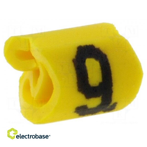 Markers for cables and wires | Label symbol: 9 | 1÷3mm | PVC | yellow