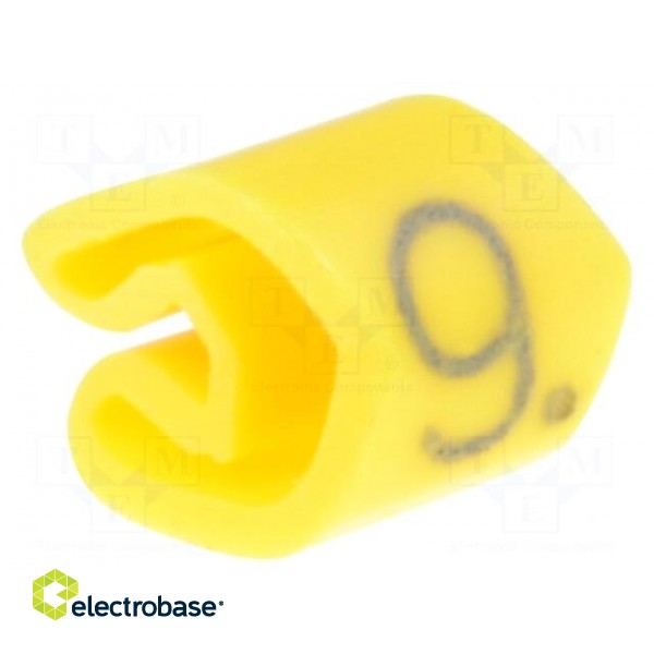 Markers for cables and wires | Label symbol: 9 | 3÷5mm | PVC | yellow