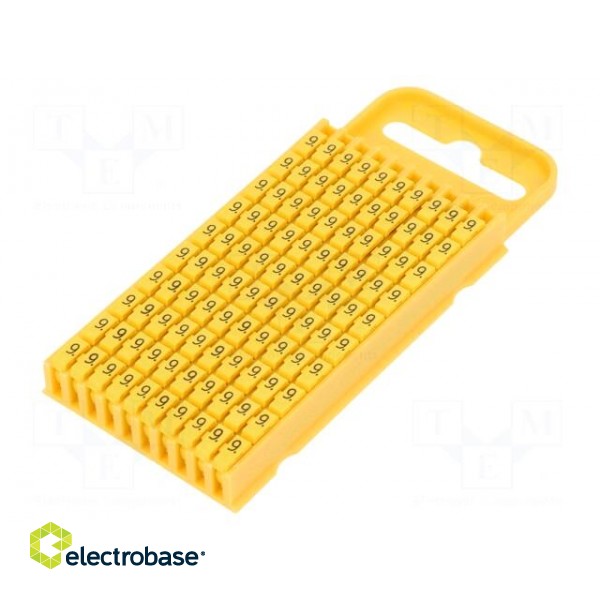 Markers for cables and wires | Label symbol: 9 | 4.3÷5.3mm | yellow