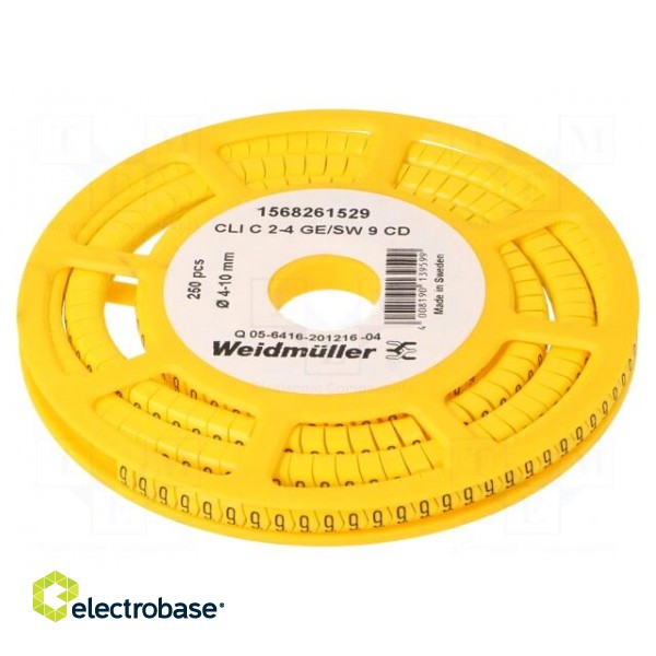 Markers | Marking: 9 | 4÷10mm | PVC | yellow | -30÷80°C | leaded | CLI C image 1