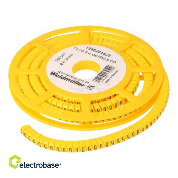 Markers | Marking: 9 | 4÷10mm | PVC | yellow | -30÷80°C | leaded | CLI C image 2