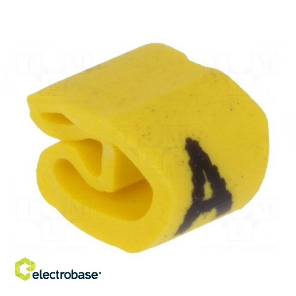 Markers for cables and wires | Label symbol: A | 2÷5mm | PVC | yellow image 1