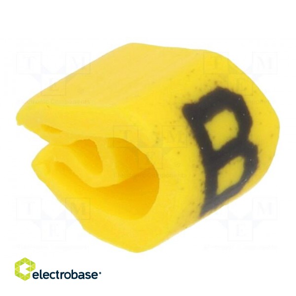 Markers for cables and wires | Label symbol: B | 2÷5mm | PVC | yellow фото 1