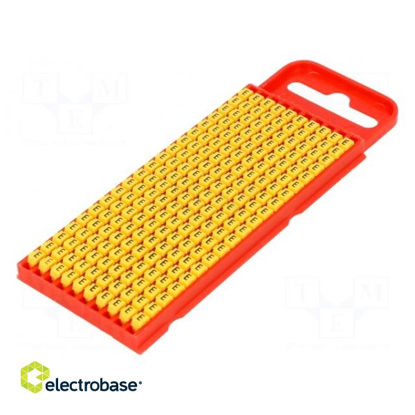 Markers for cables and wires | Label symbol: E | 2÷2.8mm | yellow