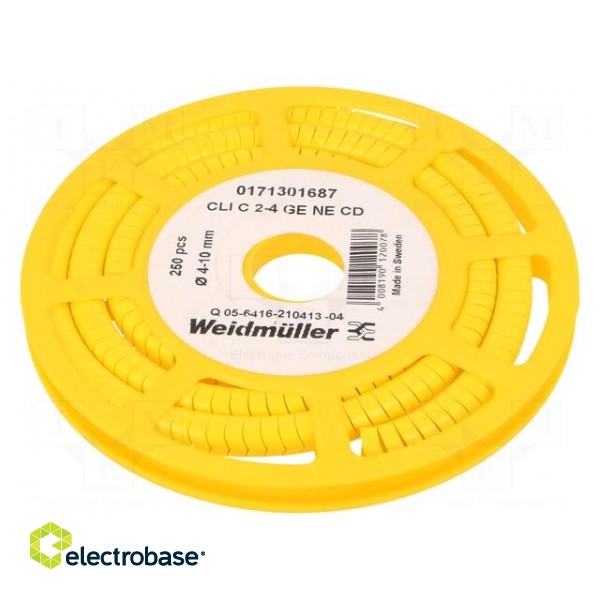 Markers | Marking: empty | 4÷10mm | PVC | yellow | -30÷80°C | leaded | reel фото 1