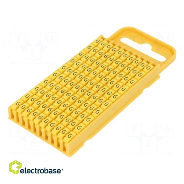 Markers for cables and wires | Label symbol: G | 4.3÷5.3mm | yellow