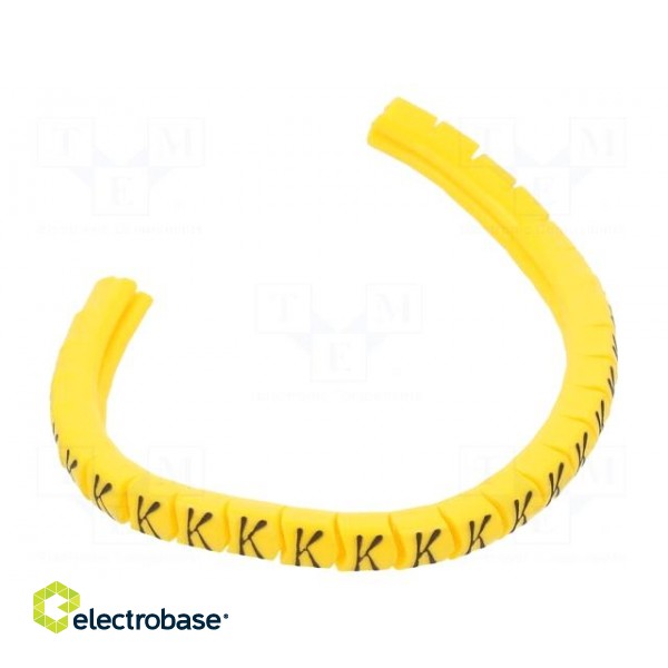 Markers | Marking: K | 1.3÷3mm | PVC | yellow | -30÷60°C | leaded | PA-02