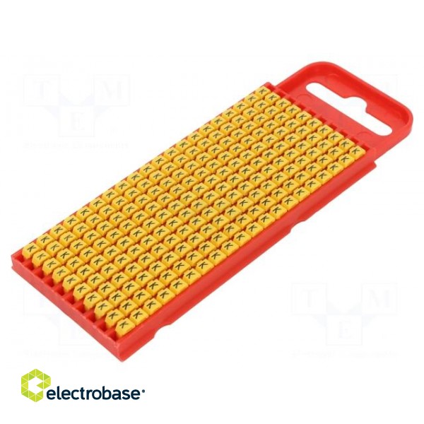 Markers for cables and wires | Label symbol: K | 2÷2.8mm | yellow