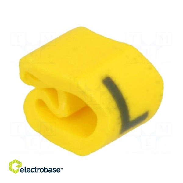 Markers for cables and wires | Label symbol: L | 2÷5mm | PVC | yellow image 1