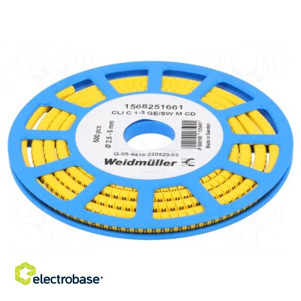 Markers | Marking: M | 2.5÷5mm | PVC | yellow | -30÷80°C | leaded | CLI C image 1