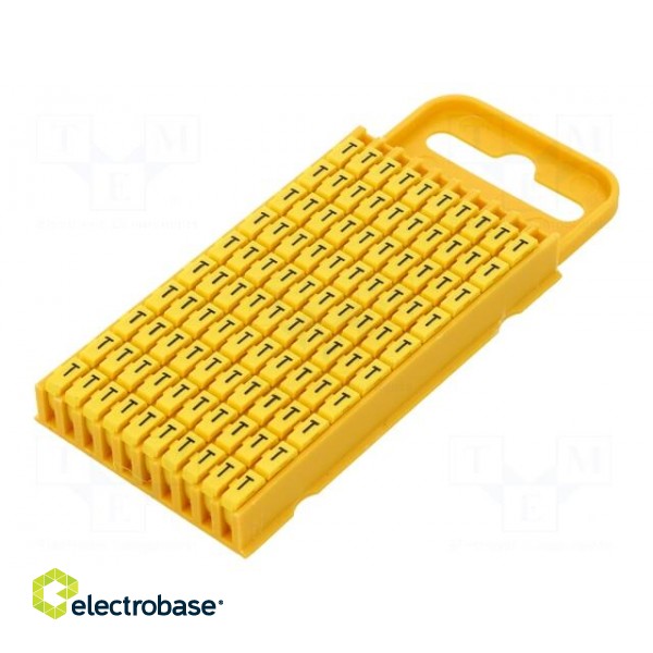 Markers for cables and wires | Label symbol: T | 4.3÷5.3mm | yellow